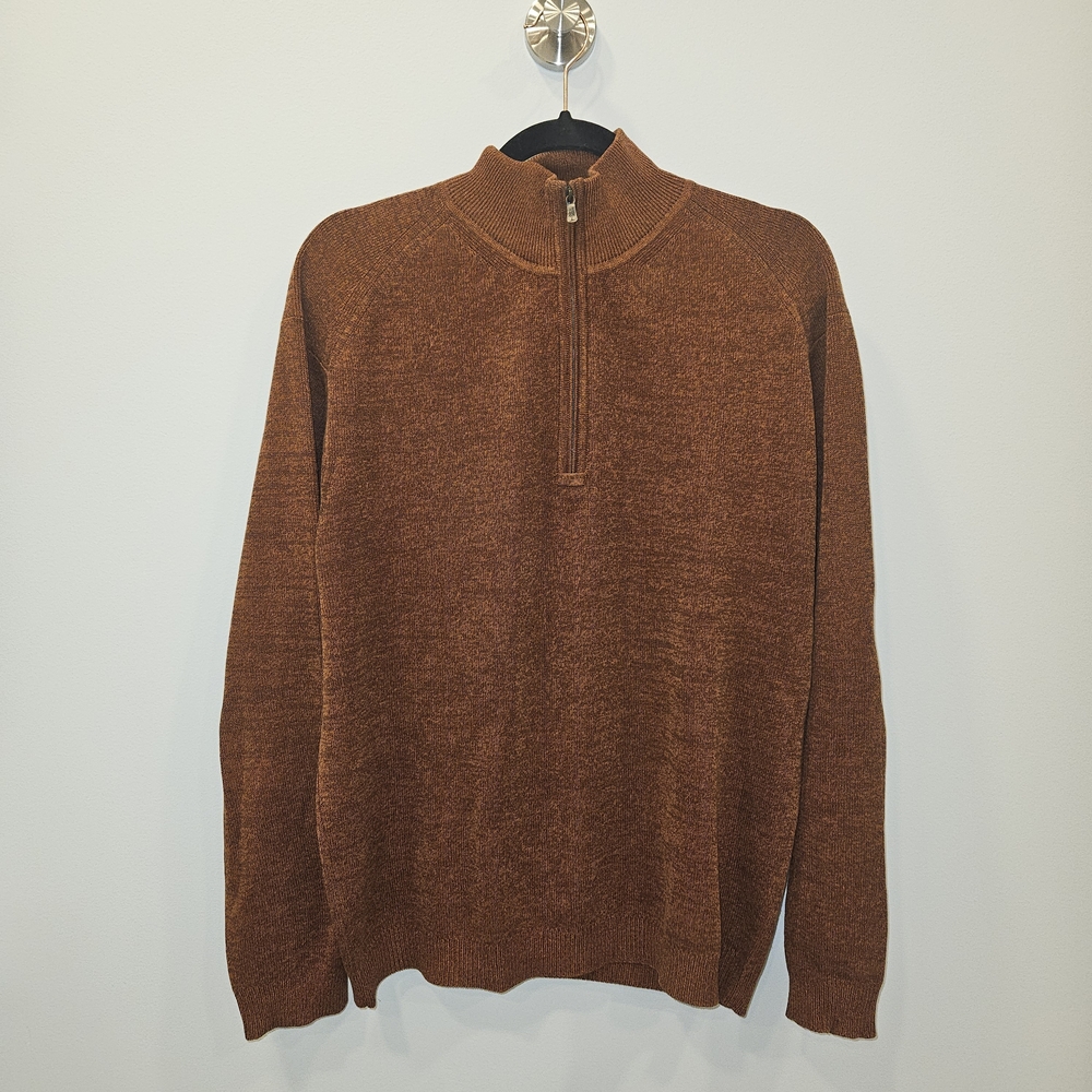 Tommy Bahama Men's Burnt Orange/Rust  1/4 Zip Up Sweater